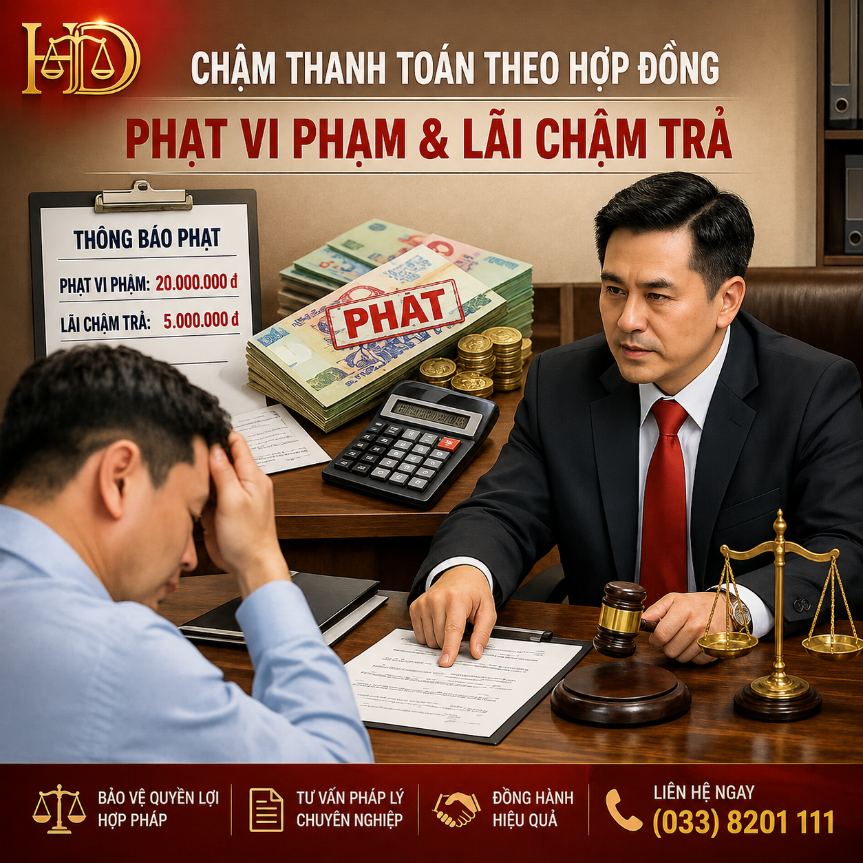 Phạt vi phạm hay lãi chậm trả? Tính cả 2 được không?