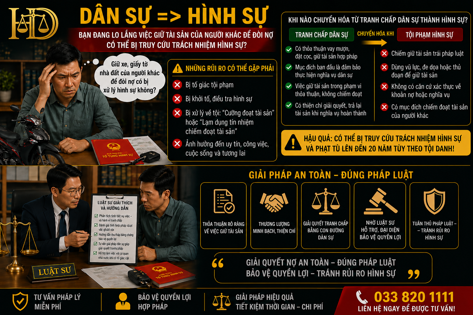 Khi nào thì 1 tranh chấp dân sự chuyển hoá thành hình sự ? 